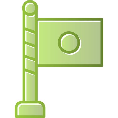 Japonya bayrak ikonu vektör illüstrasyonu