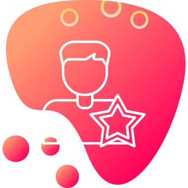 Yıldızlı adam, teşvikli ikon vektör illüstrasyonu