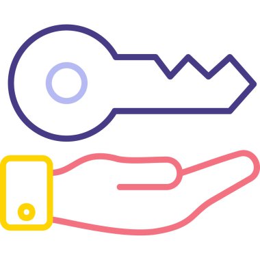 anahtar simgesi, vektör illüstrasyonu basit tasarım