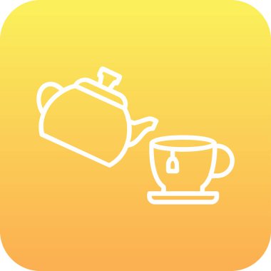 Çaydanlık ve çaydanlık ikon vektör çizimi