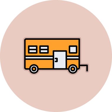 Camper van simge vektör çizim