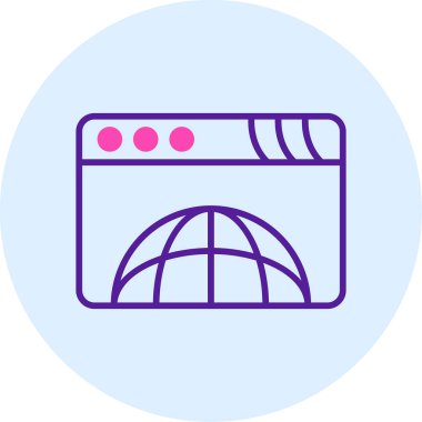 tarayıcı web simgesi, vektör illüstrasyonu