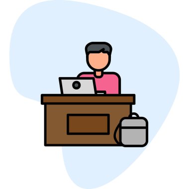 ofis çalışanı simgesi vektör illüstrasyon