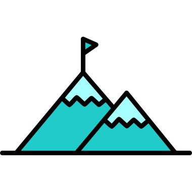 Başarı Dağı simgesinin vektör illüstrasyonu 