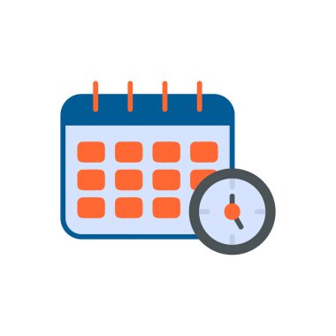 Zamanlama simgesi, vektör illüstrasyonu