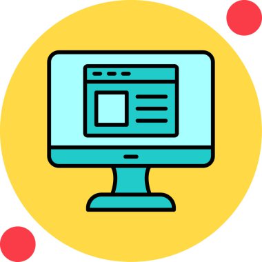 Web sitesi işareti, vektör illüstrasyonlu blog simgesi, bilgisayar ekranı