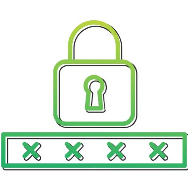 kilit düz simge vektör çizim