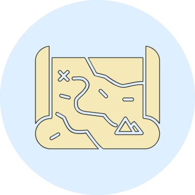 harita simgesinin vektör illüstrasyonu 