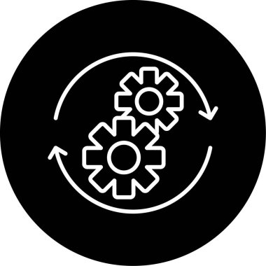 Otomasyon web simgesi, vektör illüstrasyonu