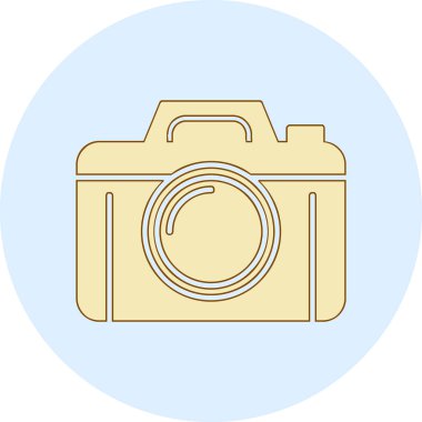 Bir fotoğraf makinesi simgesinin vektör illüstrasyonu