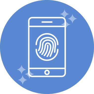 Parmak izi simgesi vektör çizelgesine sahip akıllı telefon
