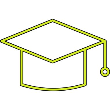 mezuniyet şapkası, web simgesi basit illüstrasyon