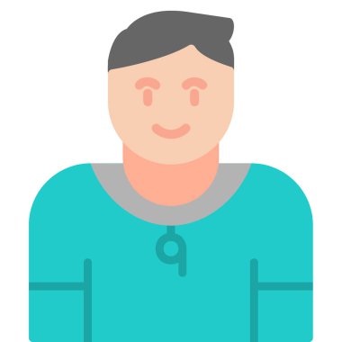 Jimnastik eğitmeni web simgesi, vektör illüstrasyonu