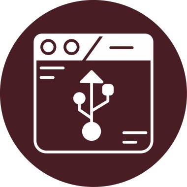 usb merkez simgesi, vektör illüstrasyonu basit tasarım