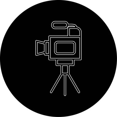 Film kamerası. Web simgesi basit illüstrasyon 