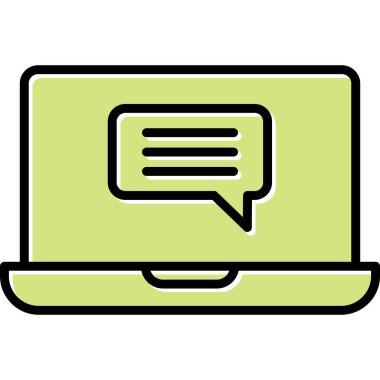 Çevrimiçi İletişim simgesi vektör illüstrasyonu