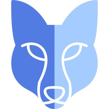 Fox baş simgesi vektör illüstrasyonu