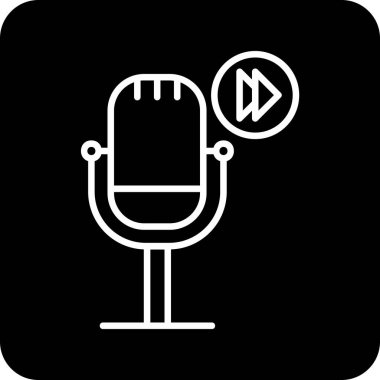 Podcast İleri sar. Web simgesi vektör illüstrasyonu        