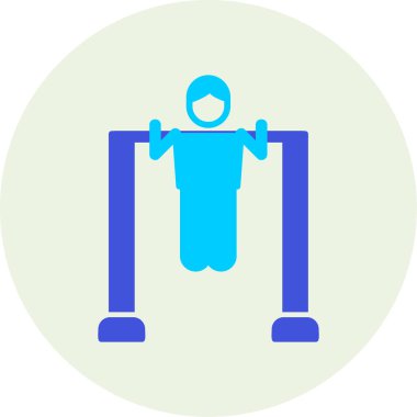 Çubuk Simgesini Aç, Çekme Egzersizi Yapan Kişi. Vektör İllüstrasyonu 