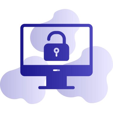 Güvenli olmayan bilgisayar vektör simgesi modern basit illüstrasyon