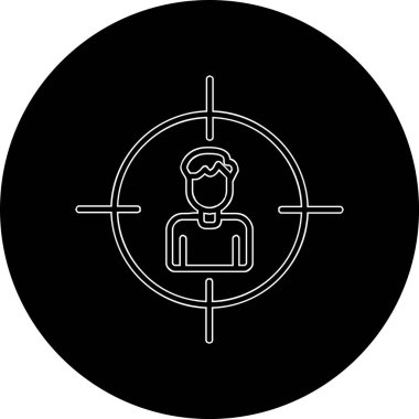 İnsan hedef simgesi, vektör illüstrasyonu basit tasarım