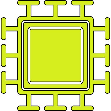  Mikroçip. Web simgesi basit illüstrasyon