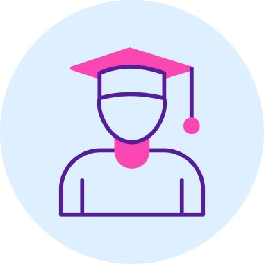 Öğrenci. Web simgesi basit illüstrasyon 