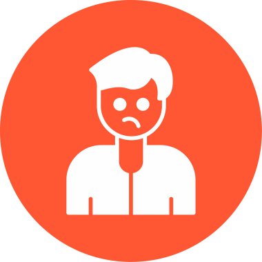 Üzgün adam. Web simgesi basit illüstrasyon