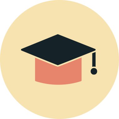 mezuniyet şapkası, web simgesi basit illüstrasyon