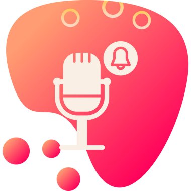 Uyarı işareti olan mikrofon simgesi, vektör illüstrasyonu basit tasarım