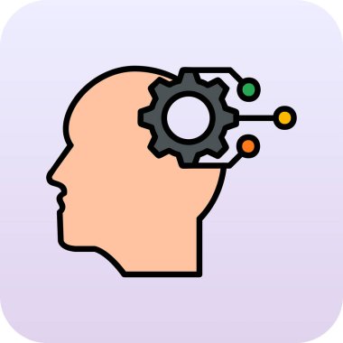 Düşünüyorum. Web simgesi basit illüstrasyon           