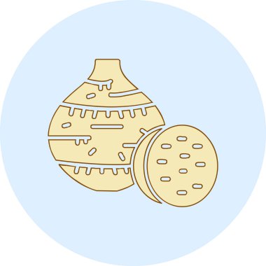 Taro kök simgesi, vektör illüstrasyonu basit tasarım