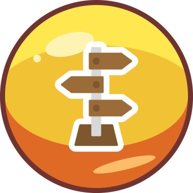 yön işareti simgesi, vektör illüstrasyonu 