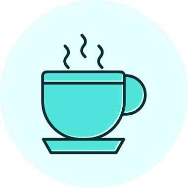 Kahve Kupası web simgesi, vektör çizim 