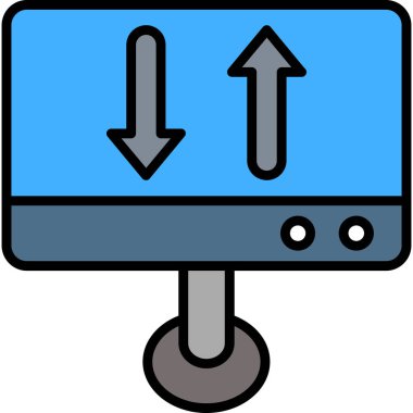 Monitör simgesinin vektör illüstrasyonu 