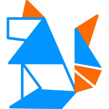 kağıt sincap simgesi, ağ basit illüstrasyon