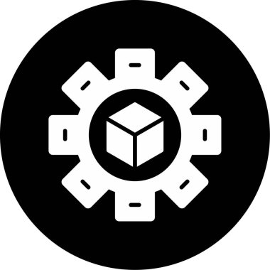 Üretim süreci simgesi, vektör illüstrasyonu basit tasarım