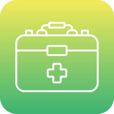 İlk Yardım Kit web simgesi, vektör illüstrasyonu 
