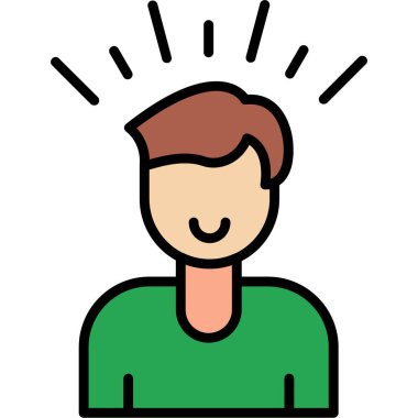 Kendine güvenen adam. Web simgesi basit illüstrasyon