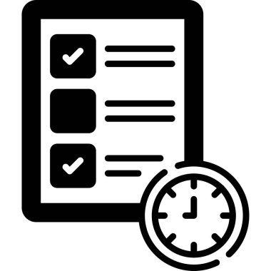 Kontrol listesi web simgesi, basit vektör illüstrasyonu