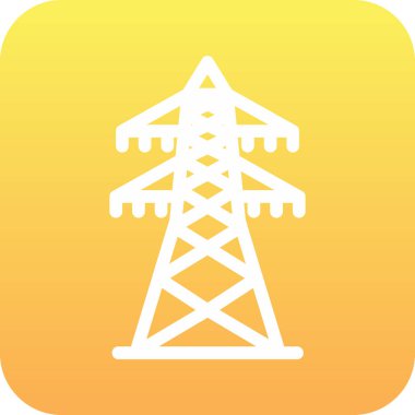 elektrik kulesi simgesi, vektör illüstrasyonu