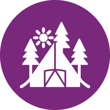 Kamp web simgesi vektör illüstrasyonu