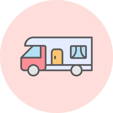 karavan web simgesi basit illüstrasyon