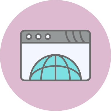 tarayıcı web simgesi, vektör illüstrasyonu