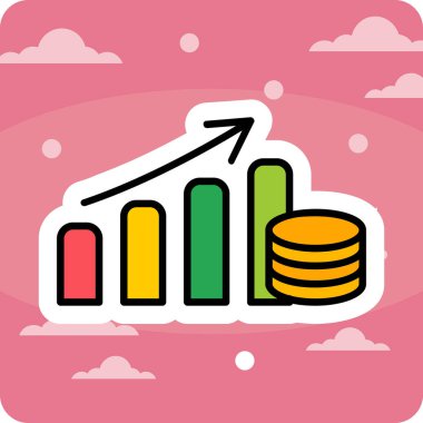 Büyüme grafiği Web simgesi basit illüstrasyon 