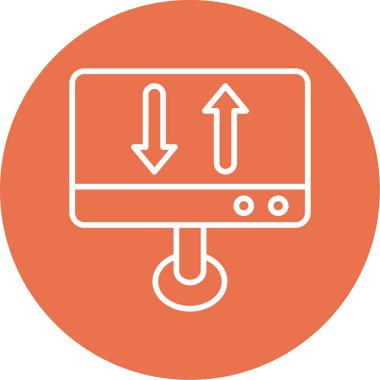 Monitör simgesinin vektör illüstrasyonu 