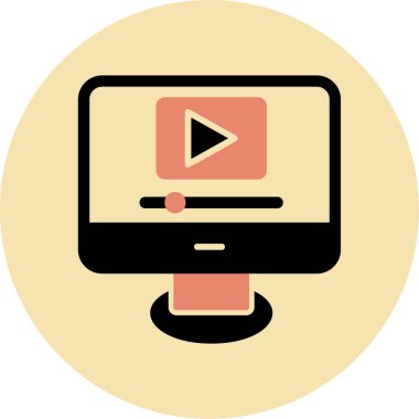 Video oynatıcı ikon vektör illüstrasyonu 