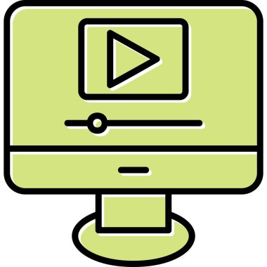 Video oynatıcı ikon vektör illüstrasyonu 