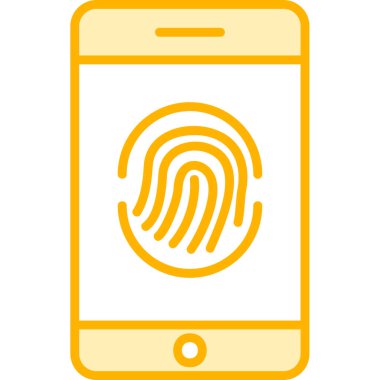 Parmak izi simgesi vektör çizelgesine sahip akıllı telefon