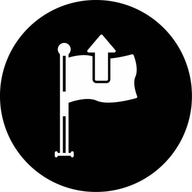 ok simgesi ve vektör illüstrasyonlu bayrak